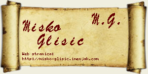 Miško Glišić vizit kartica